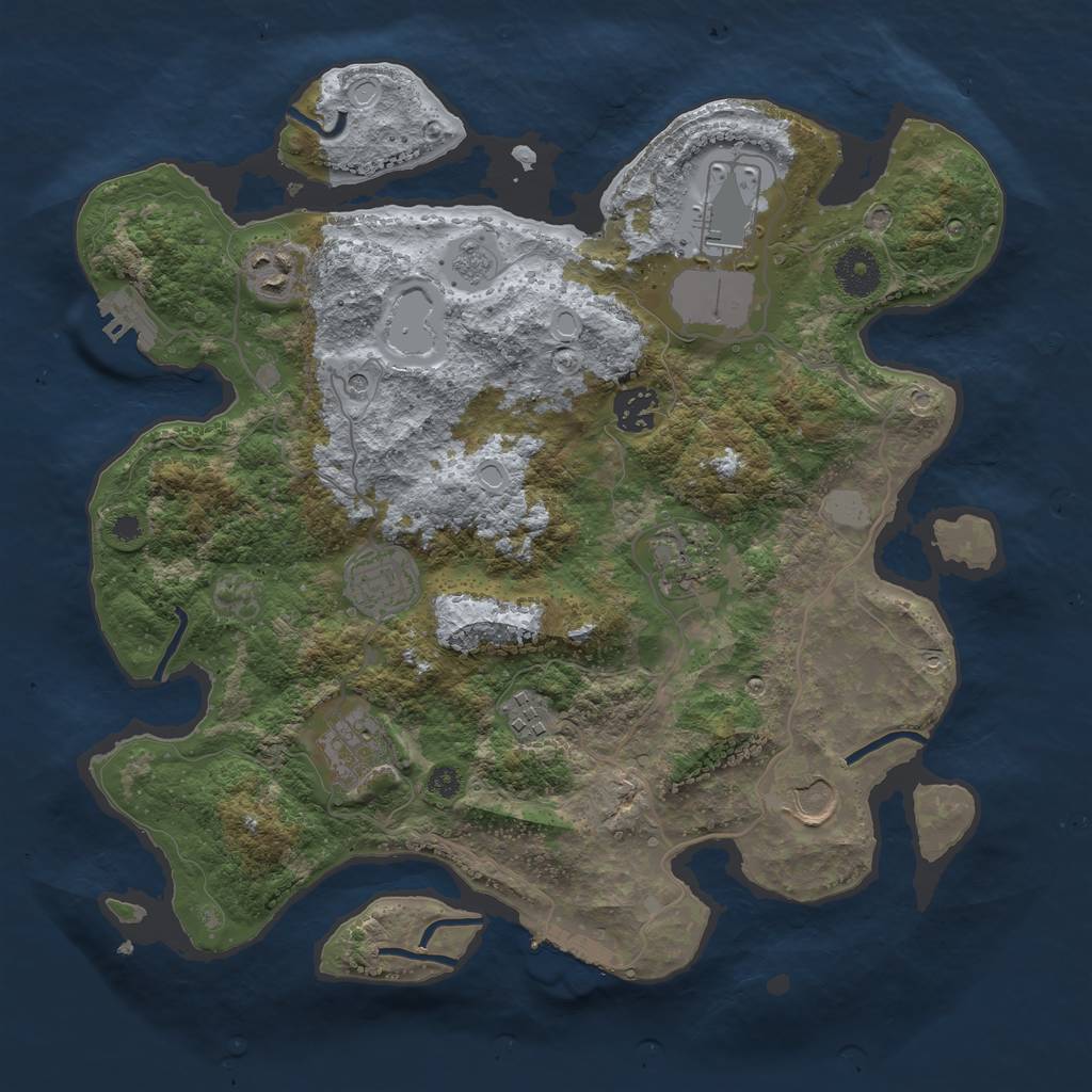 Rust Map: Procedural Map, Size: 3500, Seed: 250730166, 15 Monuments