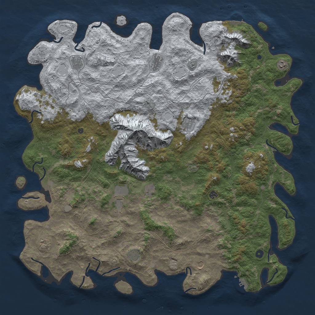 Rust Map: Procedural Map, Size: 6000, Seed: 4845, 20 Monuments