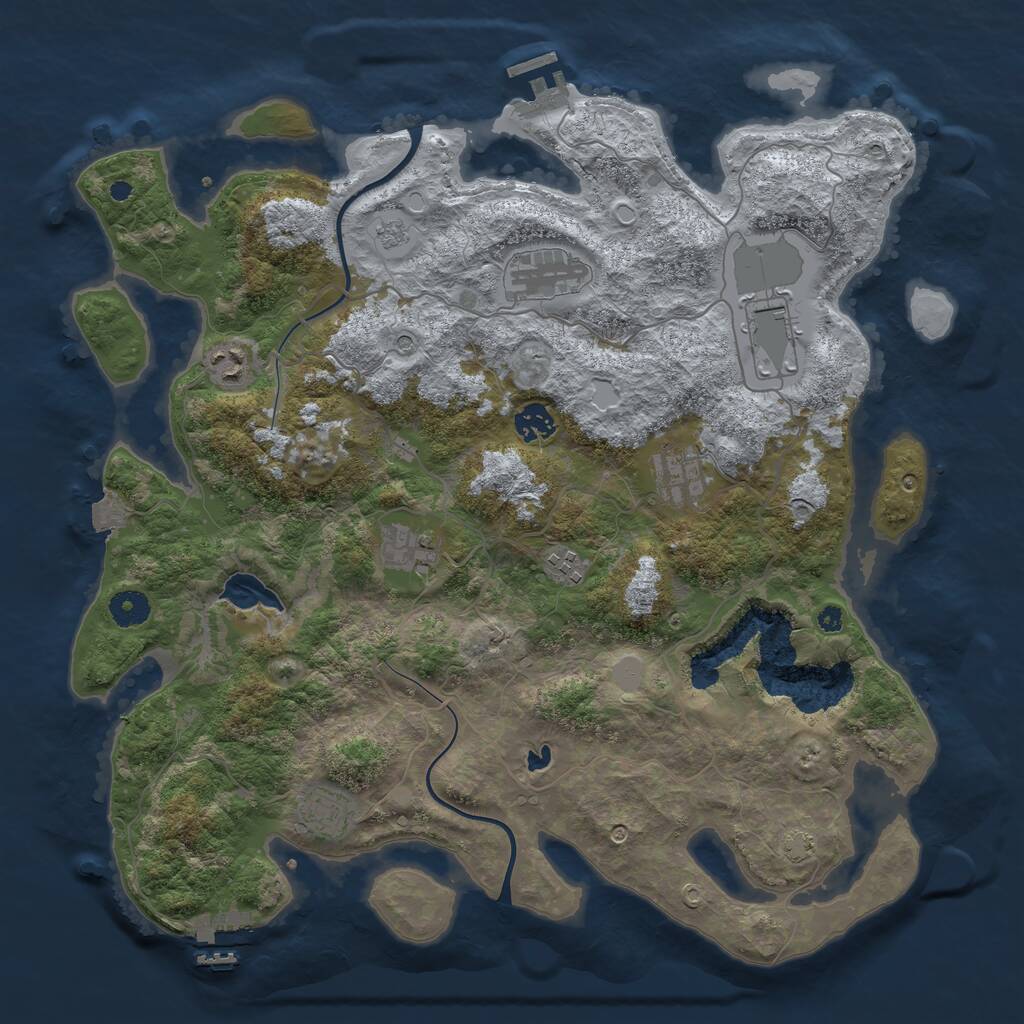 Rust Map: Procedural Map, Size: 4000, Seed: 2597608, 14 Monuments