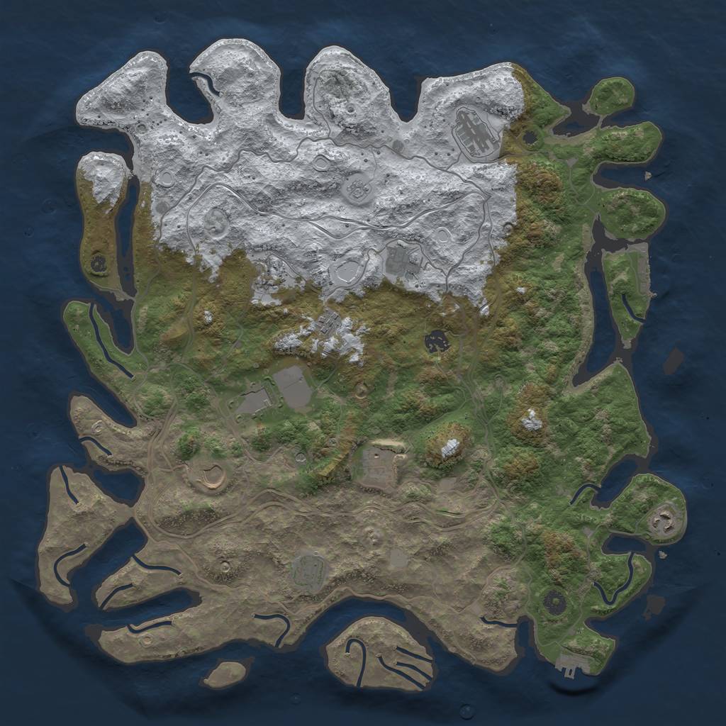 Rust Map: Procedural Map, Size: 4600, Seed: 150, 19 Monuments
