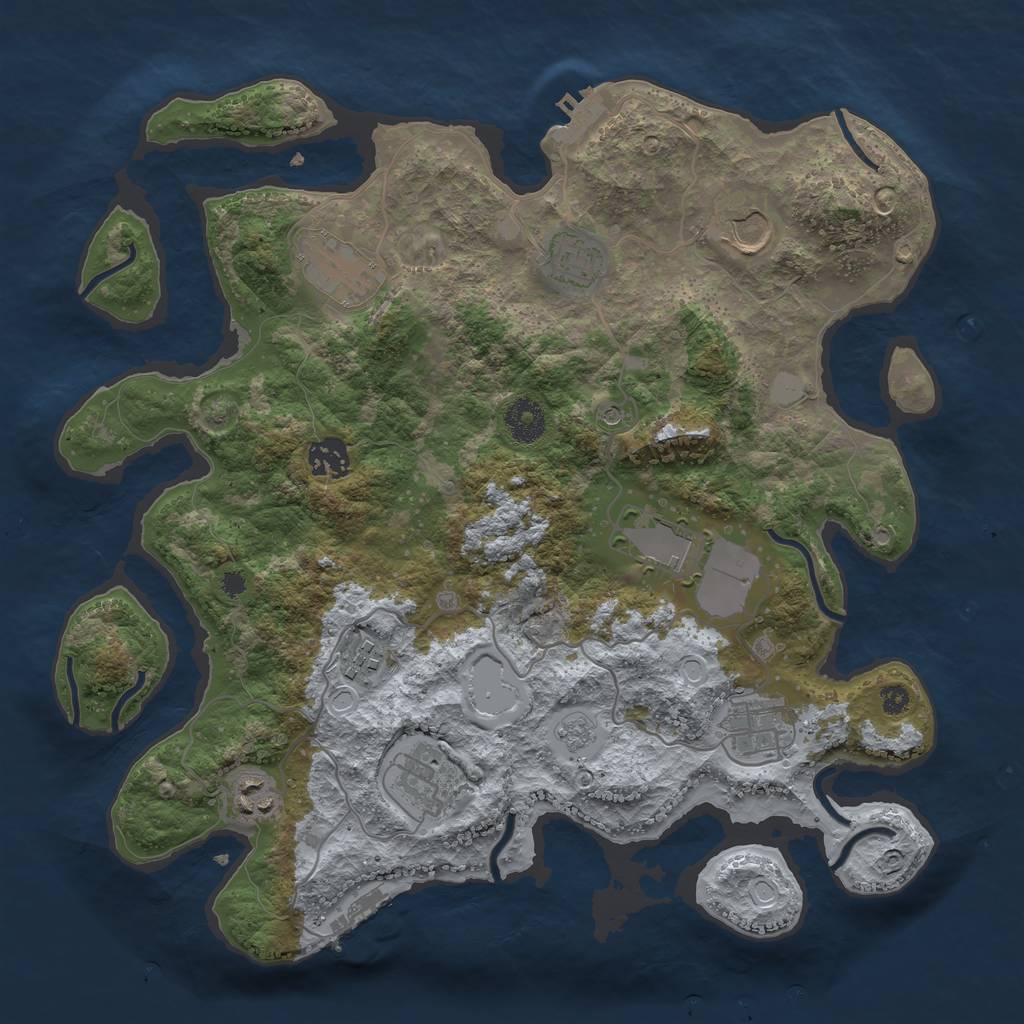 Rust Map: Procedural Map, Size: 3600, Seed: 1522291832, 18 Monuments
