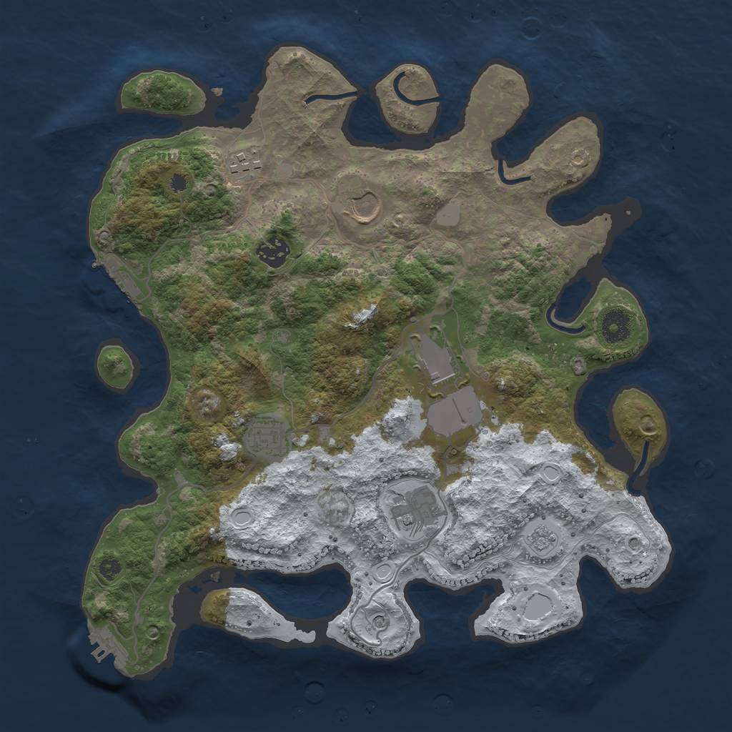 Rust Map: Procedural Map, Size: 3500, Seed: 307495382, 15 Monuments