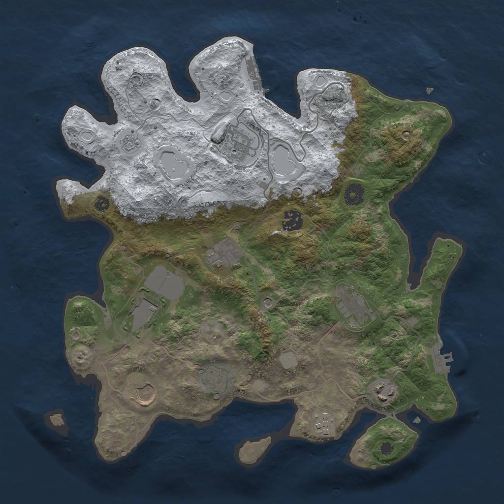 Rust Map: Procedural Map, Size: 3500, Seed: 48229862, 18 Monuments