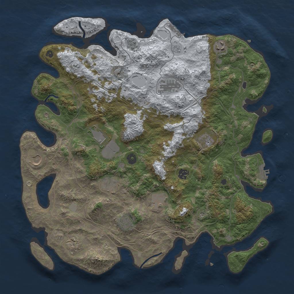 Rust Map: Procedural Map, Size: 4250, Seed: 962601027, 20 Monuments