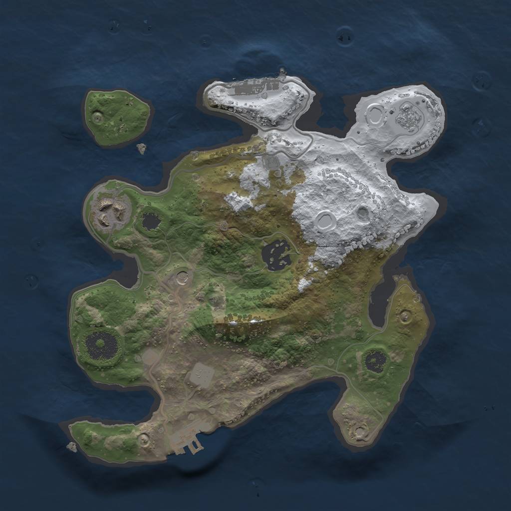 Rust Map: Procedural Map, Size: 2500, Seed: 75589001, 11 Monuments
