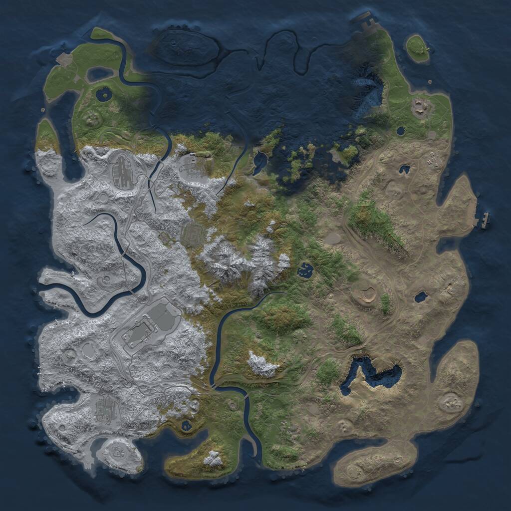 Rust Map: Procedural Map, Size: 5000, Seed: 90530461, 17 Monuments