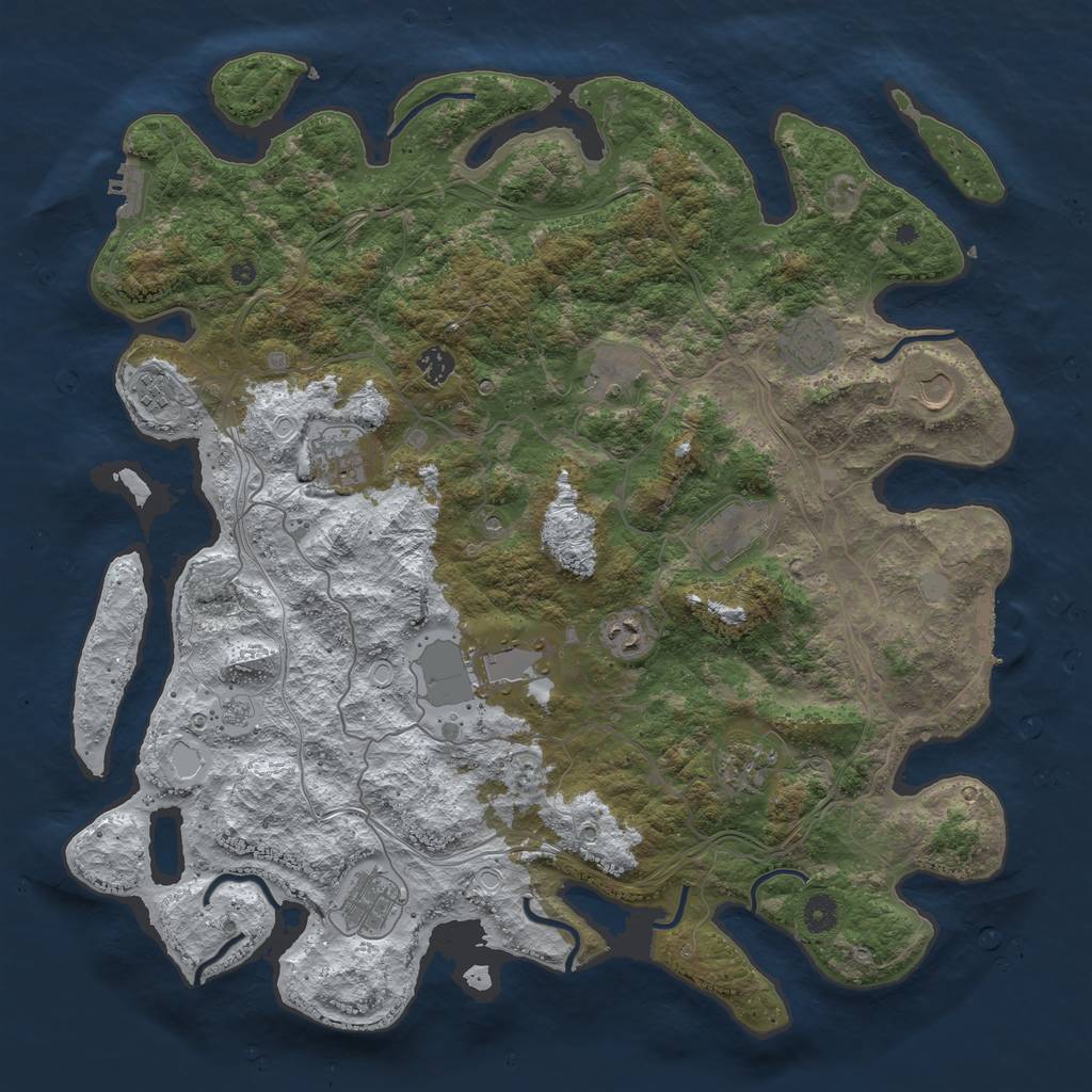 Rust Map: Procedural Map, Size: 4450, Seed: 821, 20 Monuments