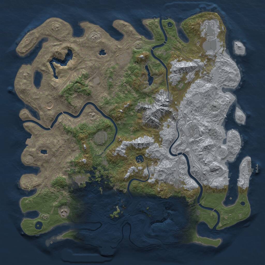 Rust Map: Procedural Map, Size: 5000, Seed: 16810, 17 Monuments