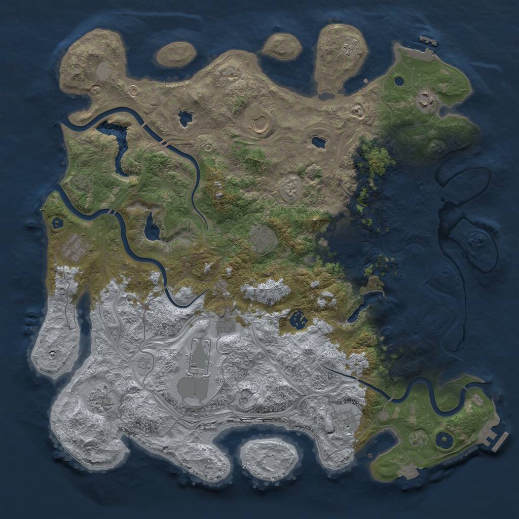 Rust Map: Procedural Map, Size: 4500, Seed: 163889, 17 Monuments