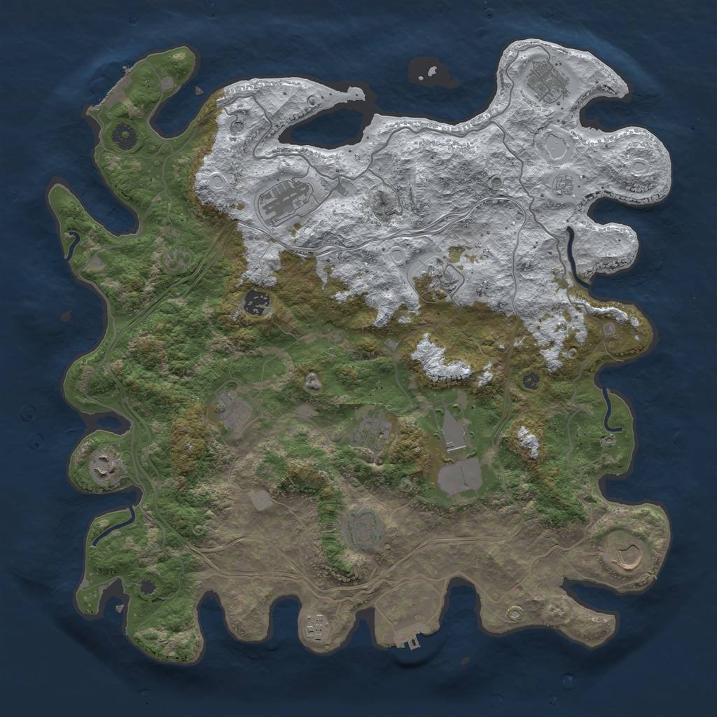 Rust Map: Procedural Map, Size: 4250, Seed: 145880009, 20 Monuments