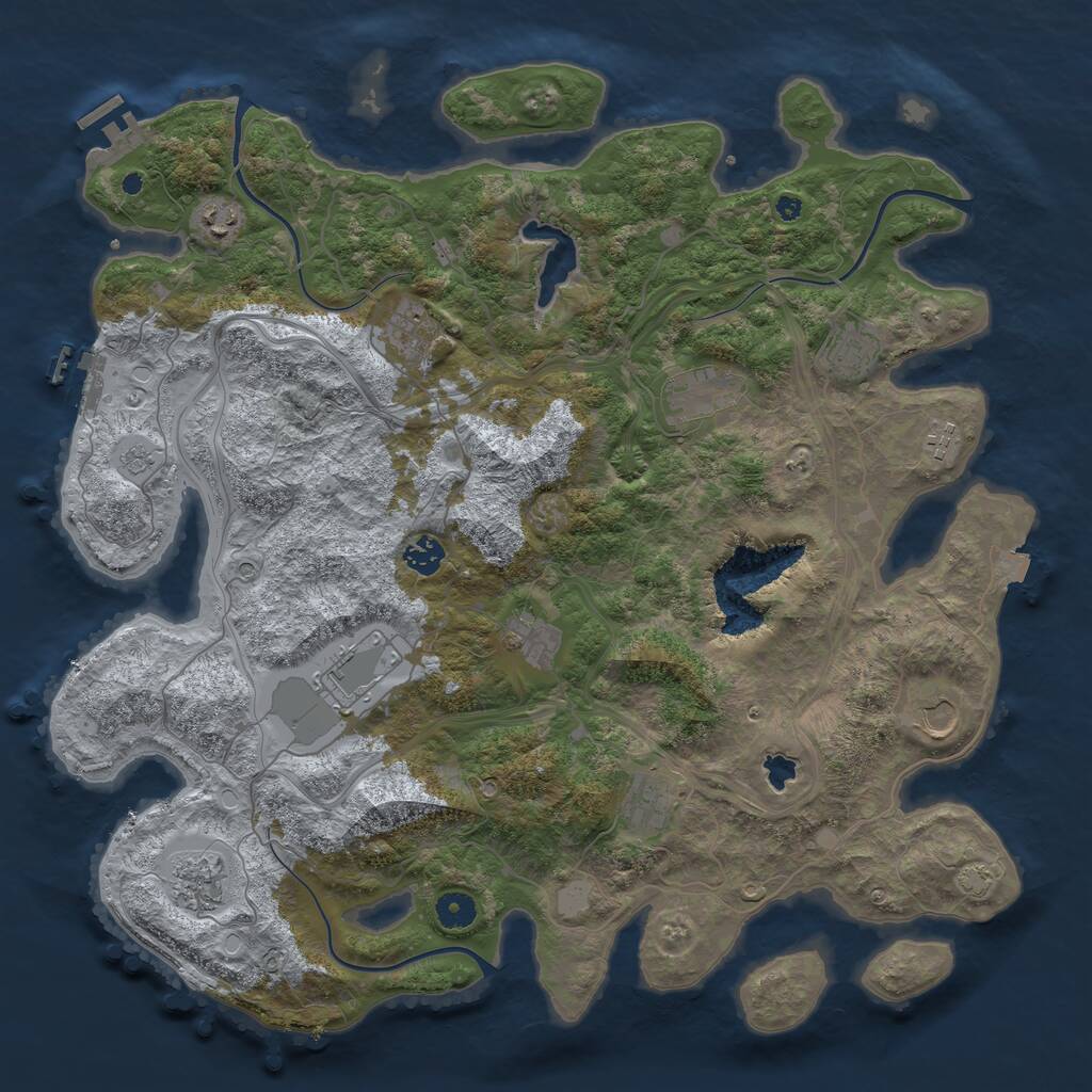Rust Map: Procedural Map, Size: 4300, Seed: 27, 17 Monuments