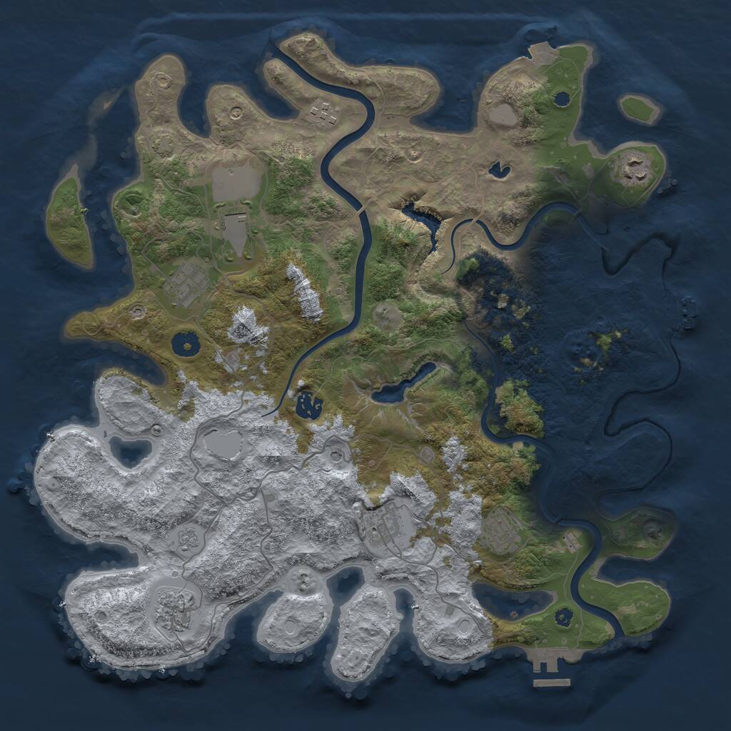 Rust Map: Procedural Map, Size: 4000, Seed: 514862, 14 Monuments