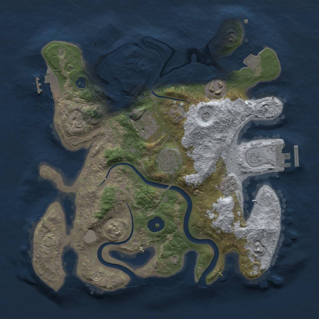 Rust Map: Procedural Map, Size: 3000, Seed: 1270274942, 10 Monuments