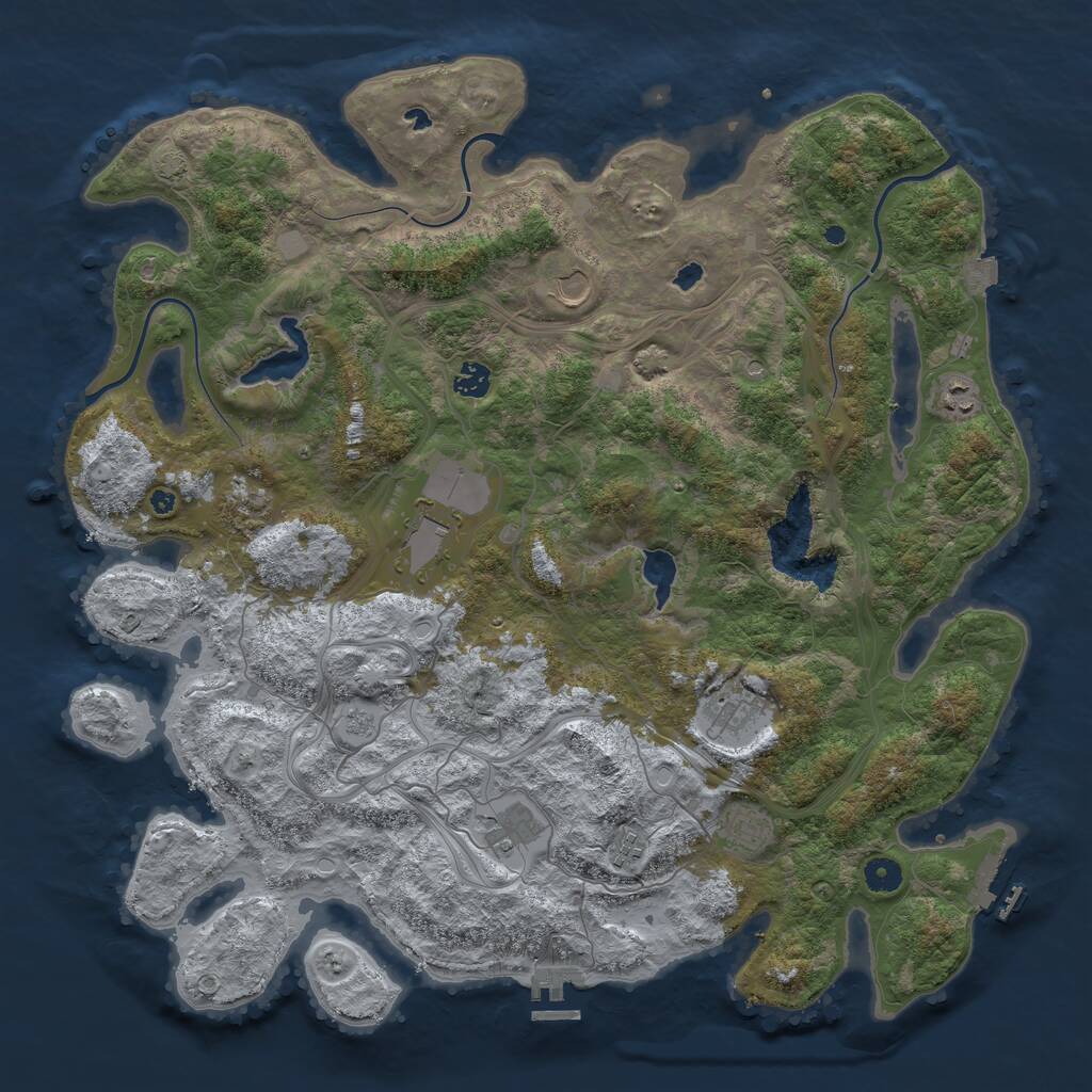 Rust Map: Procedural Map, Size: 4500, Seed: 9876543, 15 Monuments