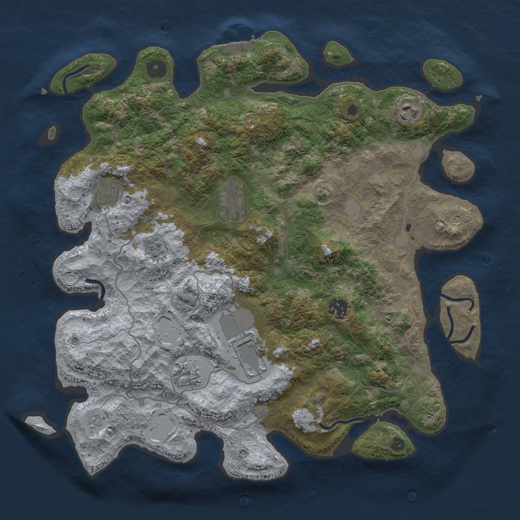 Rust Map: Procedural Map, Size: 4000, Seed: 674573815, 15 Monuments