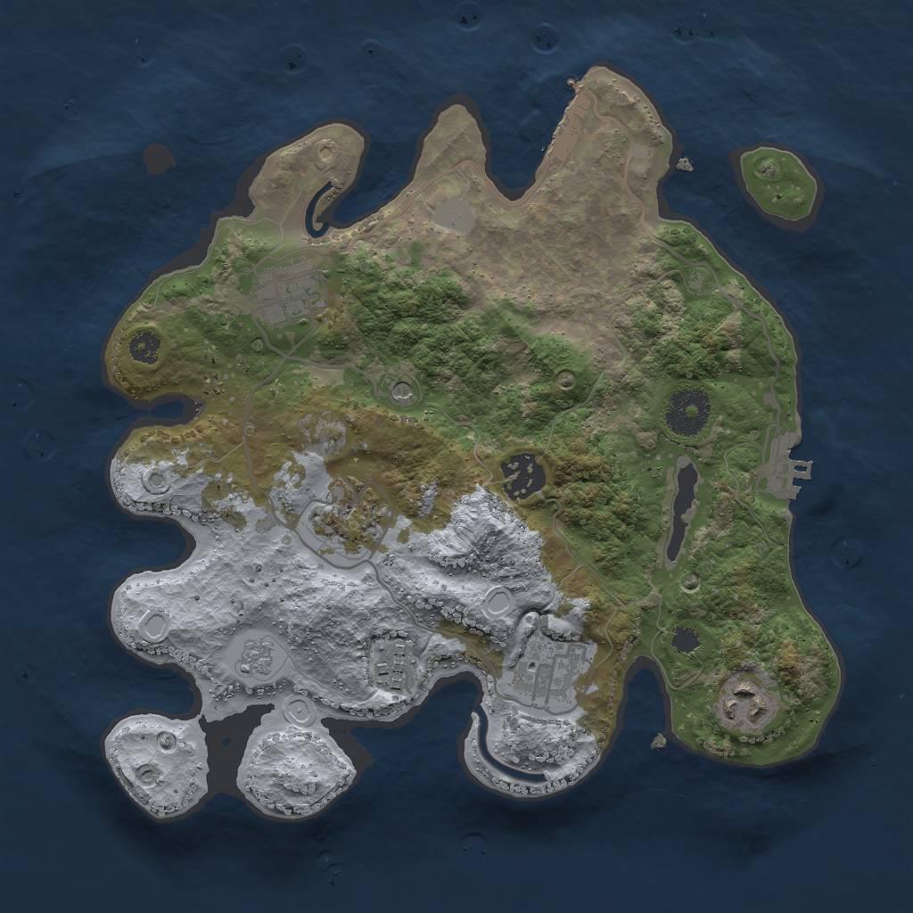 Rust Map: Procedural Map, Size: 3000, Seed: 21300, 13 Monuments