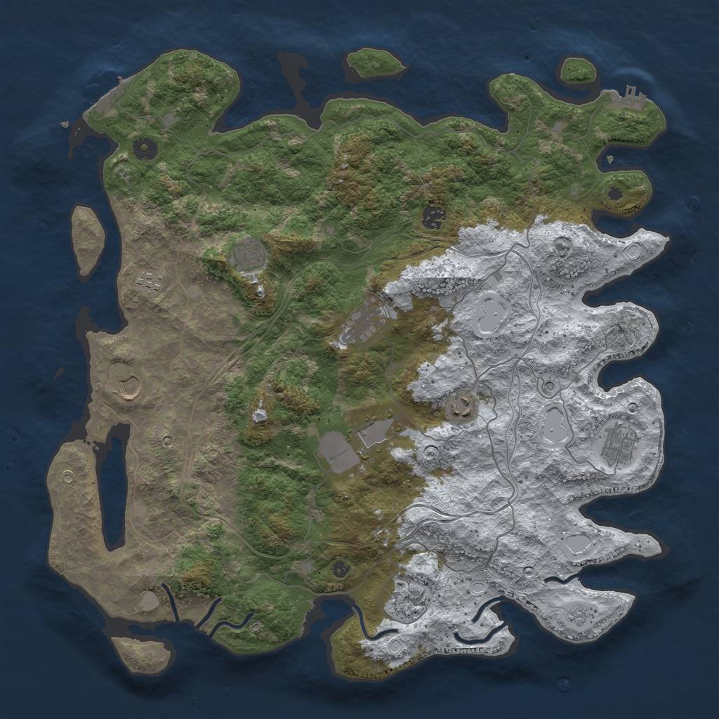 Rust Map: Procedural Map, Size: 4500, Seed: 6230597, 18 Monuments