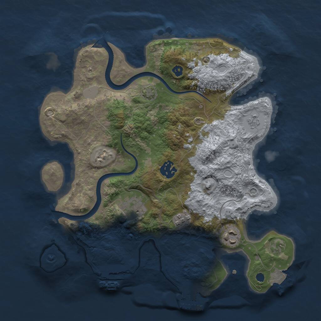 Rust Map: Procedural Map, Size: 3000, Seed: 63359, 10 Monuments