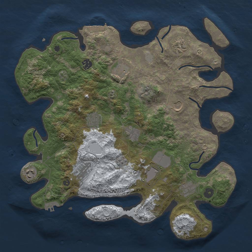 Rust Map: Procedural Map, Size: 3750, Seed: 430570211, 19 Monuments