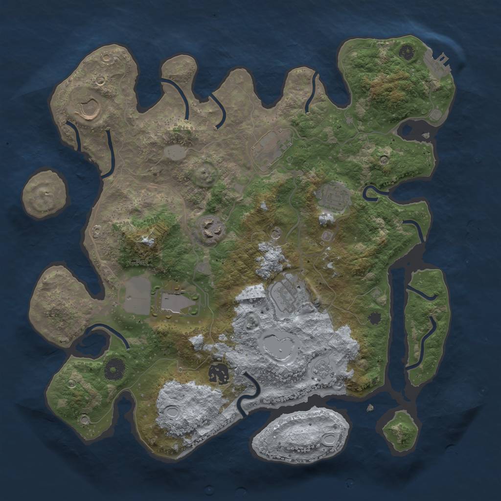 Rust Map: Procedural Map, Size: 3500, Seed: 1667653585, 15 Monuments