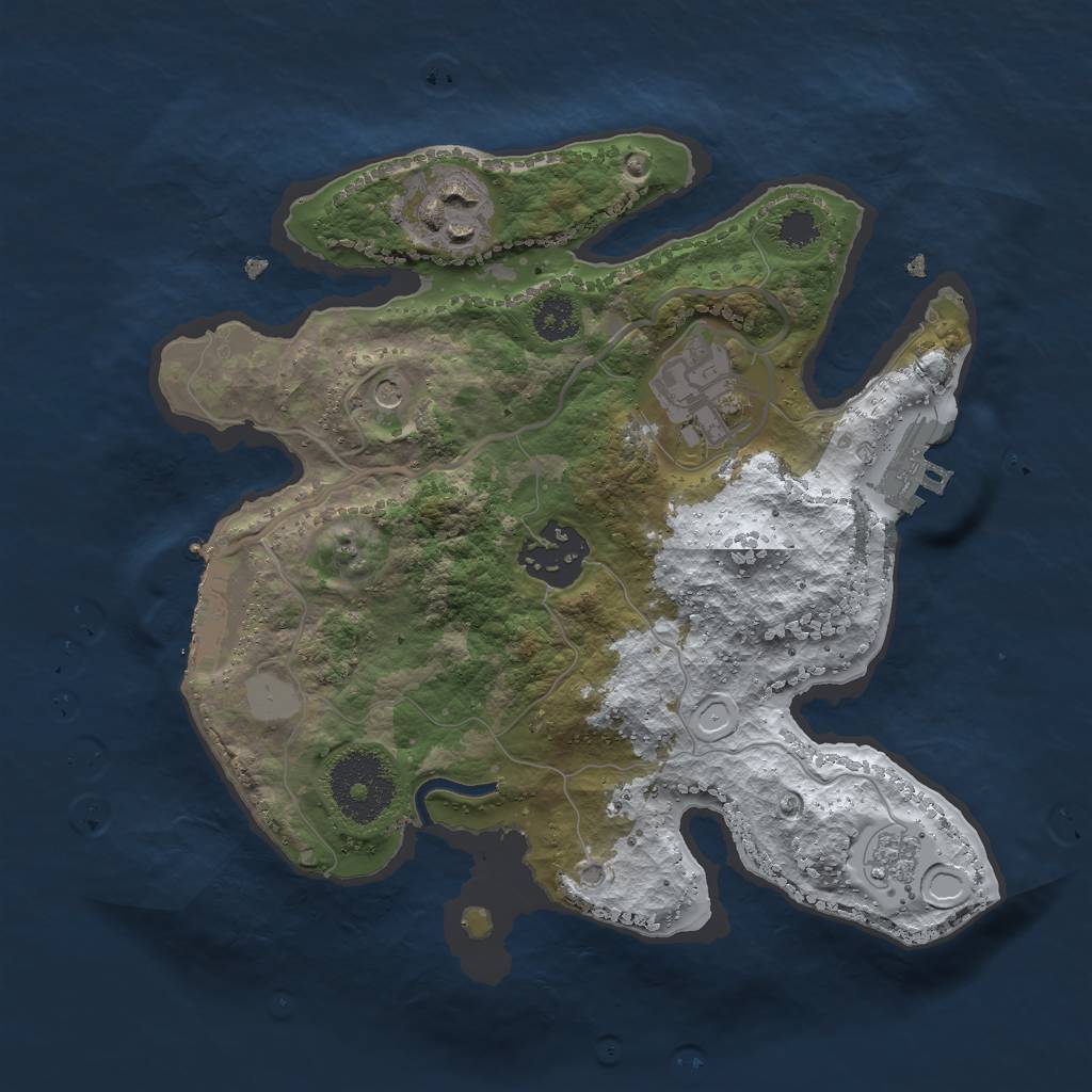 Rust Map: Procedural Map, Size: 2500, Seed: 1675816342, 12 Monuments
