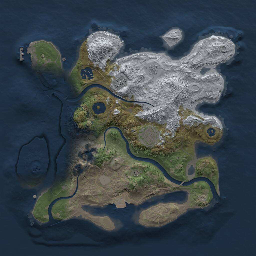 Rust Map: Procedural Map, Size: 3000, Seed: 24638, 7 Monuments