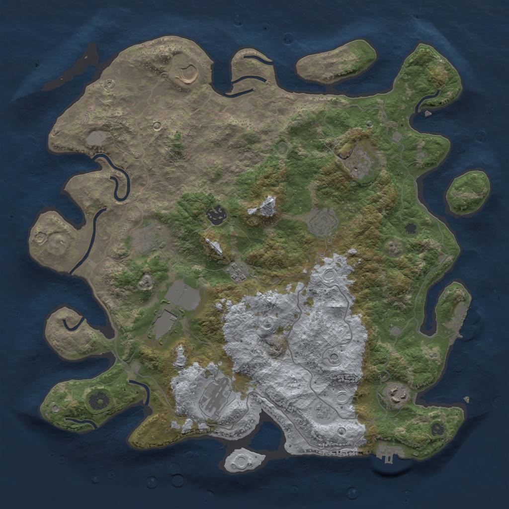 Rust Map: Procedural Map, Size: 4000, Seed: 2064460135, 16 Monuments