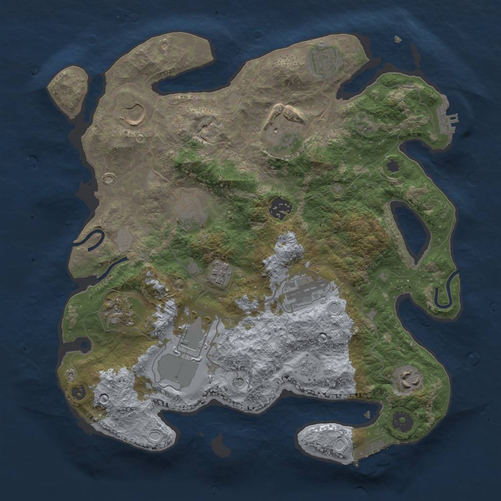 Rust Map: Procedural Map, Size: 3500, Seed: 331312319, 19 Monuments
