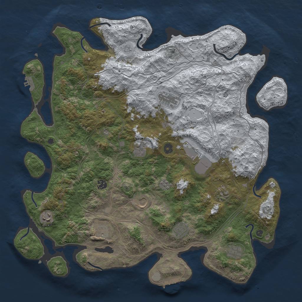 Rust Map: Procedural Map, Size: 4500, Seed: 91587324, 20 Monuments