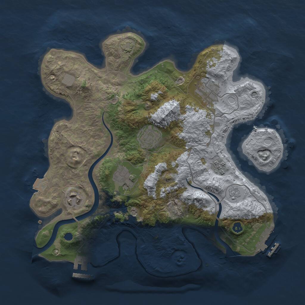 Rust Map: Procedural Map, Size: 3000, Seed: 30545, 11 Monuments