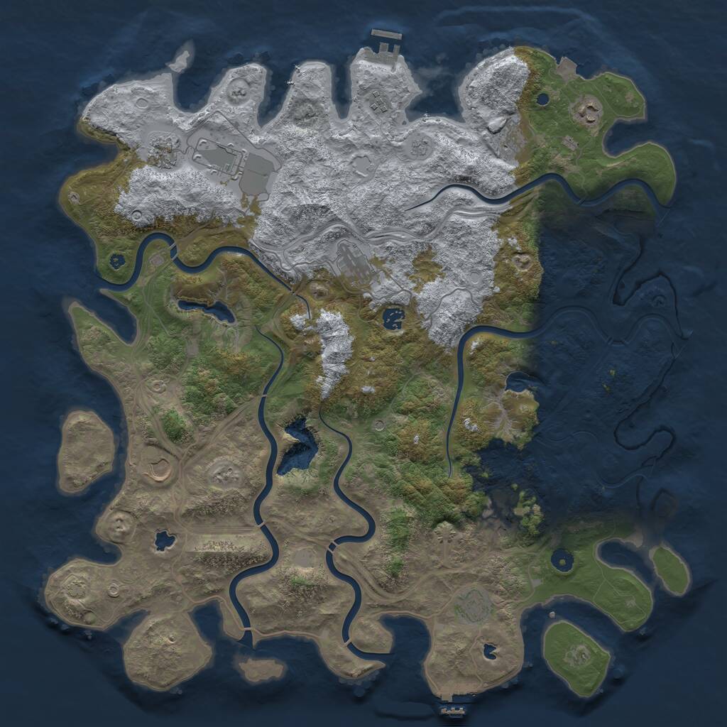 Rust Map: Procedural Map, Size: 4800, Seed: 687788202, 16 Monuments