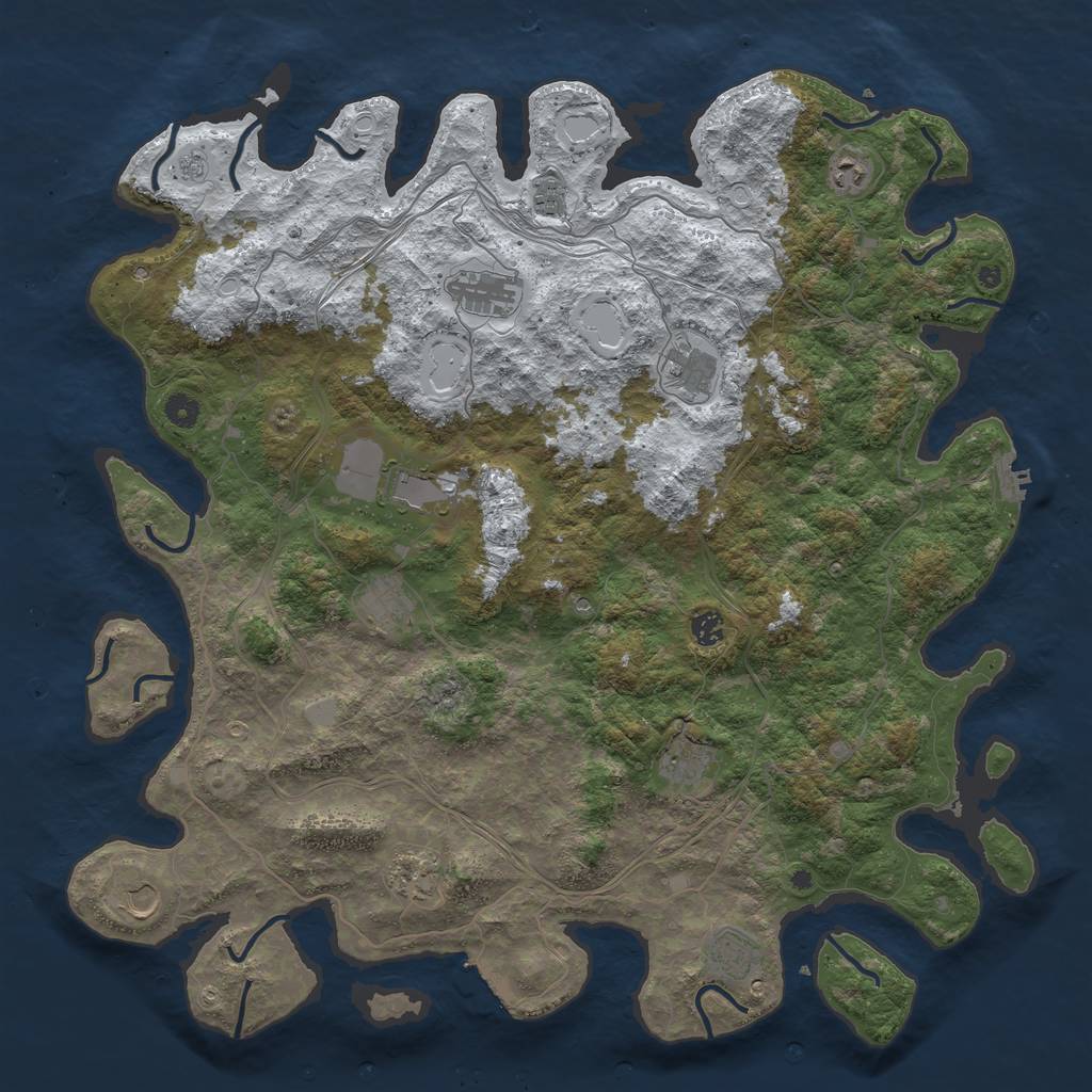 Rust Map: Procedural Map, Size: 4800, Seed: 687788202, 20 Monuments