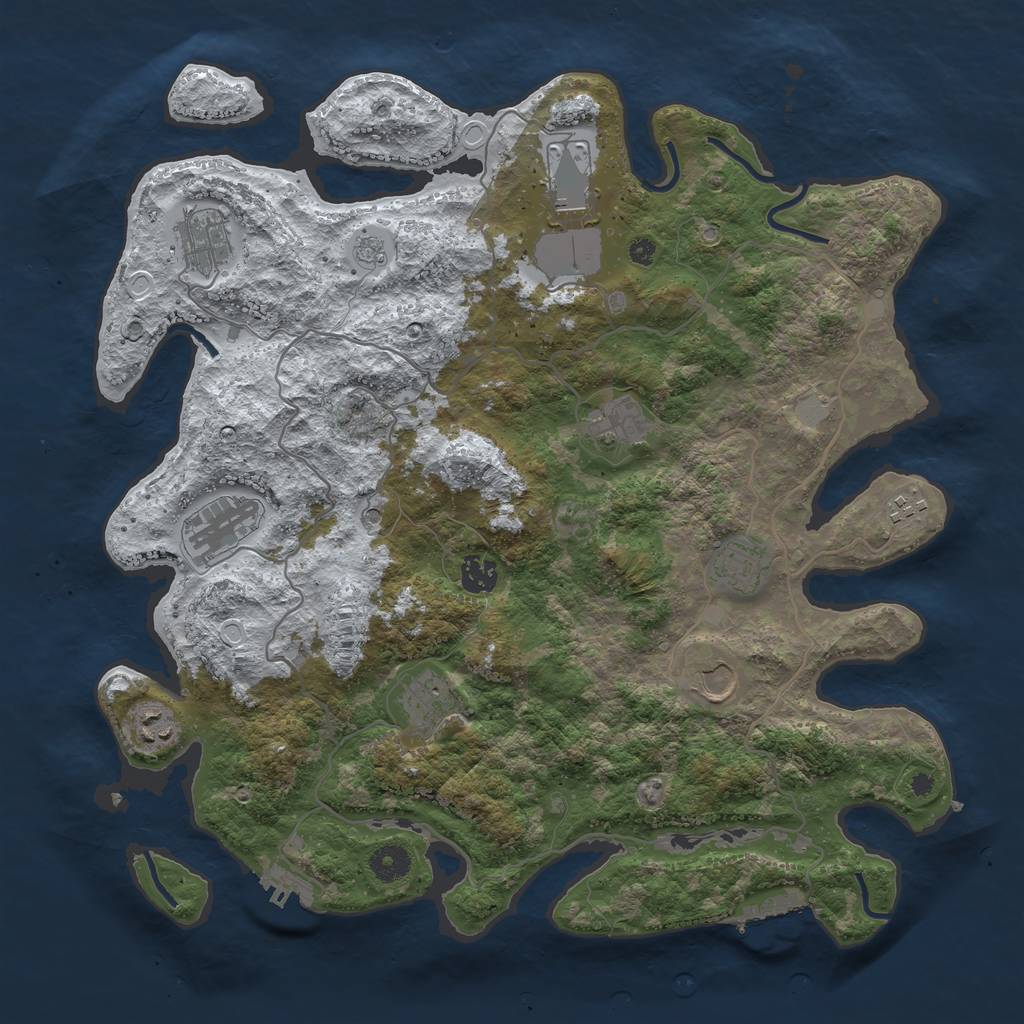 Rust Map: Procedural Map, Size: 4000, Seed: 124741074, 19 Monuments