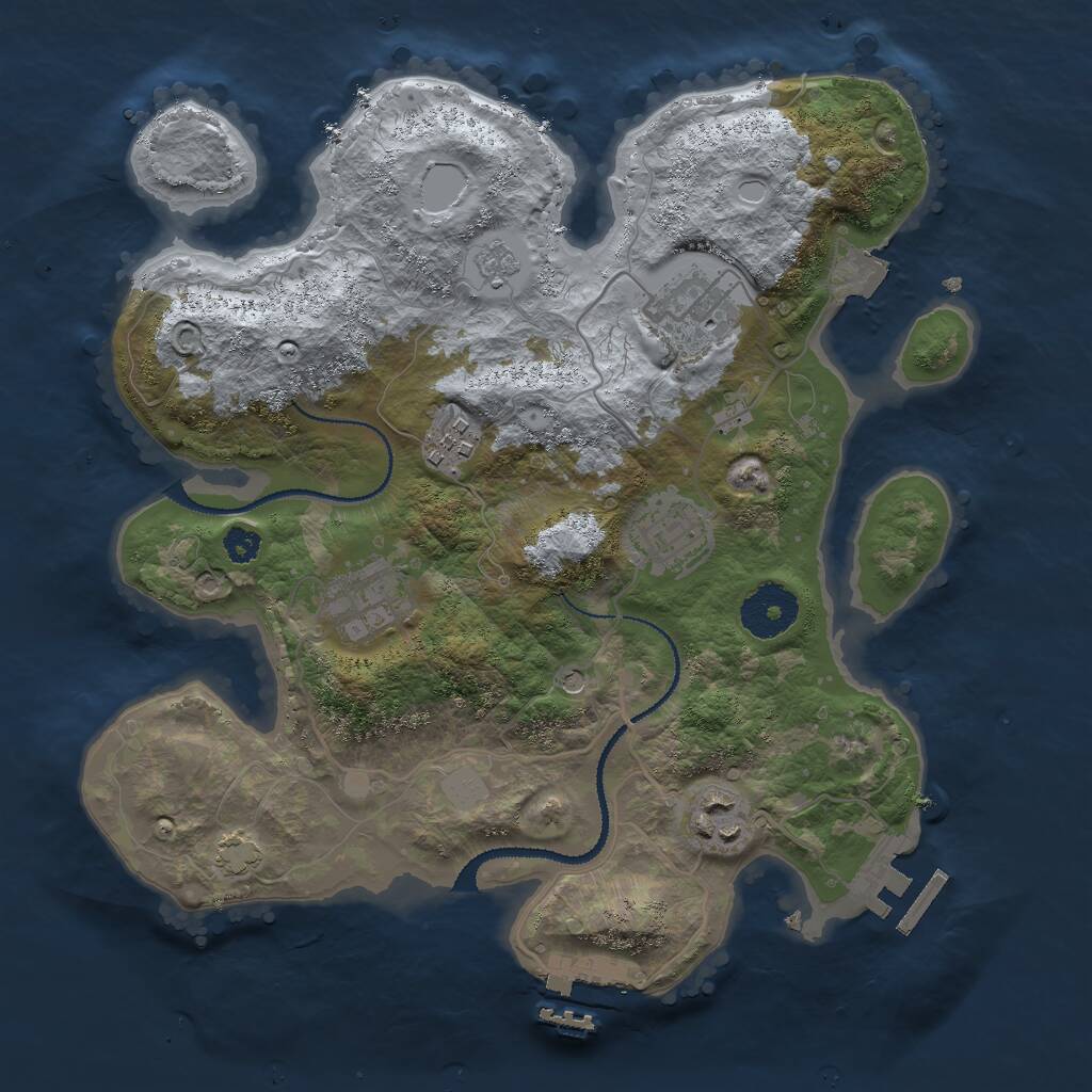 Rust Map: Procedural Map, Size: 3000, Seed: 26932, 11 Monuments