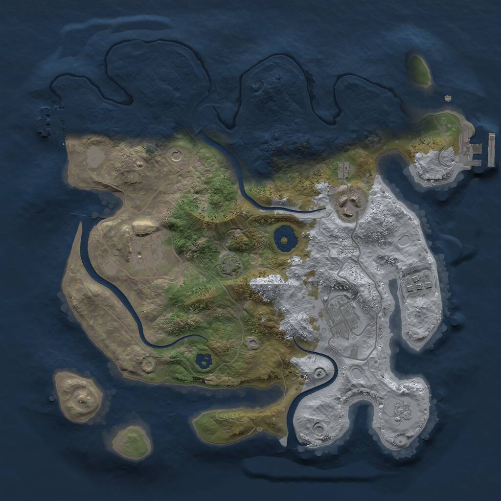 Rust Map: Procedural Map, Size: 3000, Seed: 97171, 10 Monuments