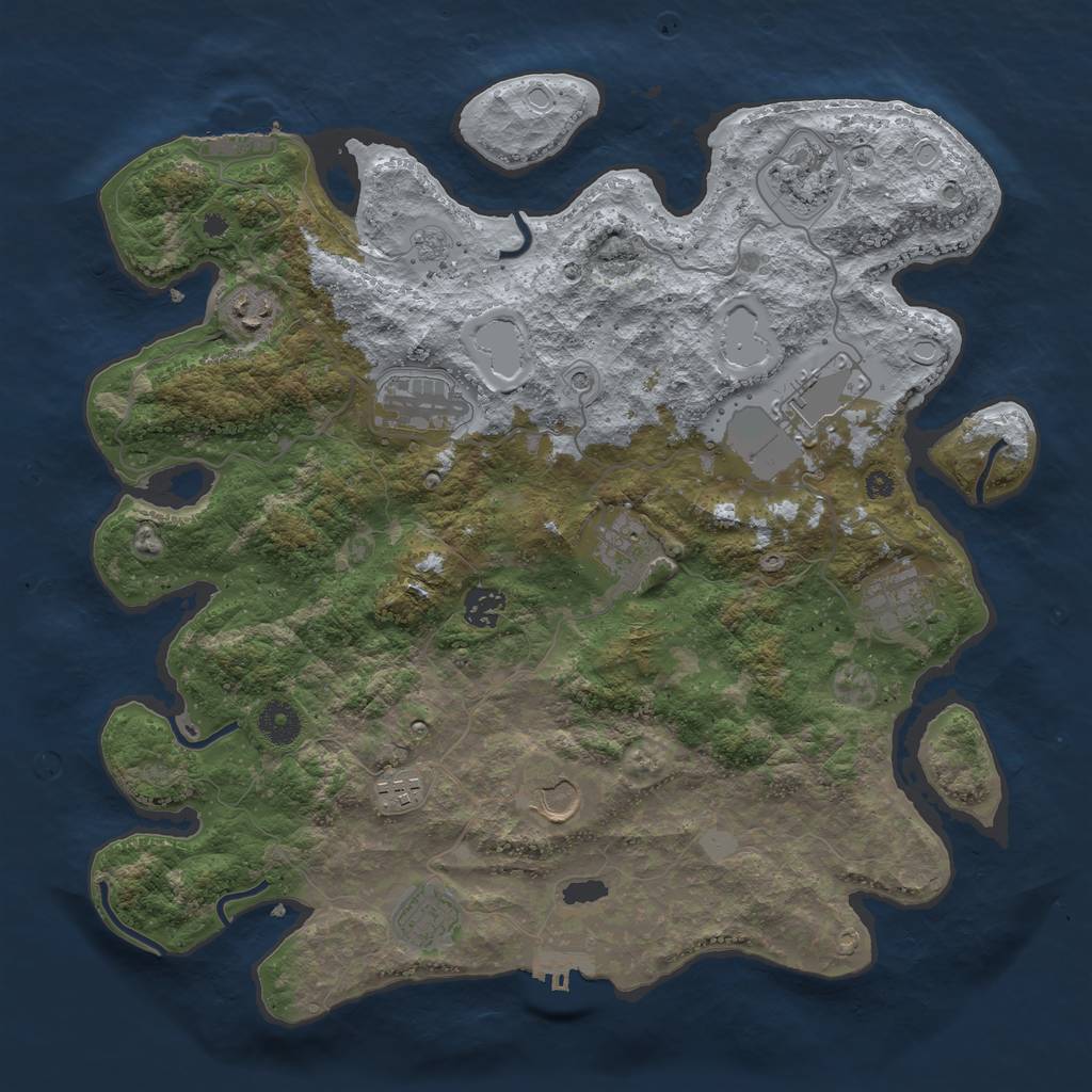 Rust Map: Procedural Map, Size: 3850, Seed: 192987367, 17 Monuments