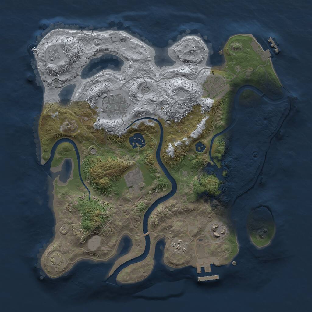 Rust Map: Procedural Map, Size: 3000, Seed: 39319270, 12 Monuments