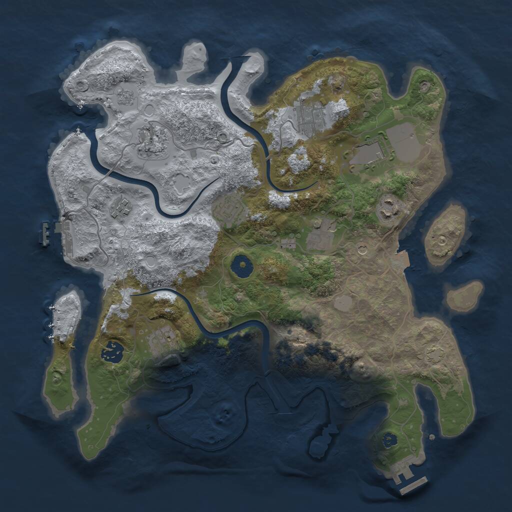 Rust Map: Procedural Map, Size: 3500, Seed: 1892794090, 15 Monuments