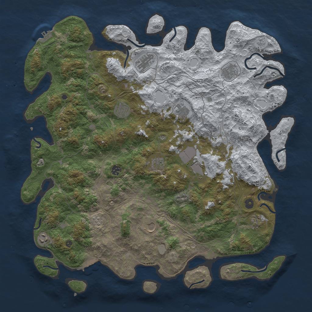 Rust Map: Procedural Map, Size: 4800, Seed: 1313106895, 20 Monuments