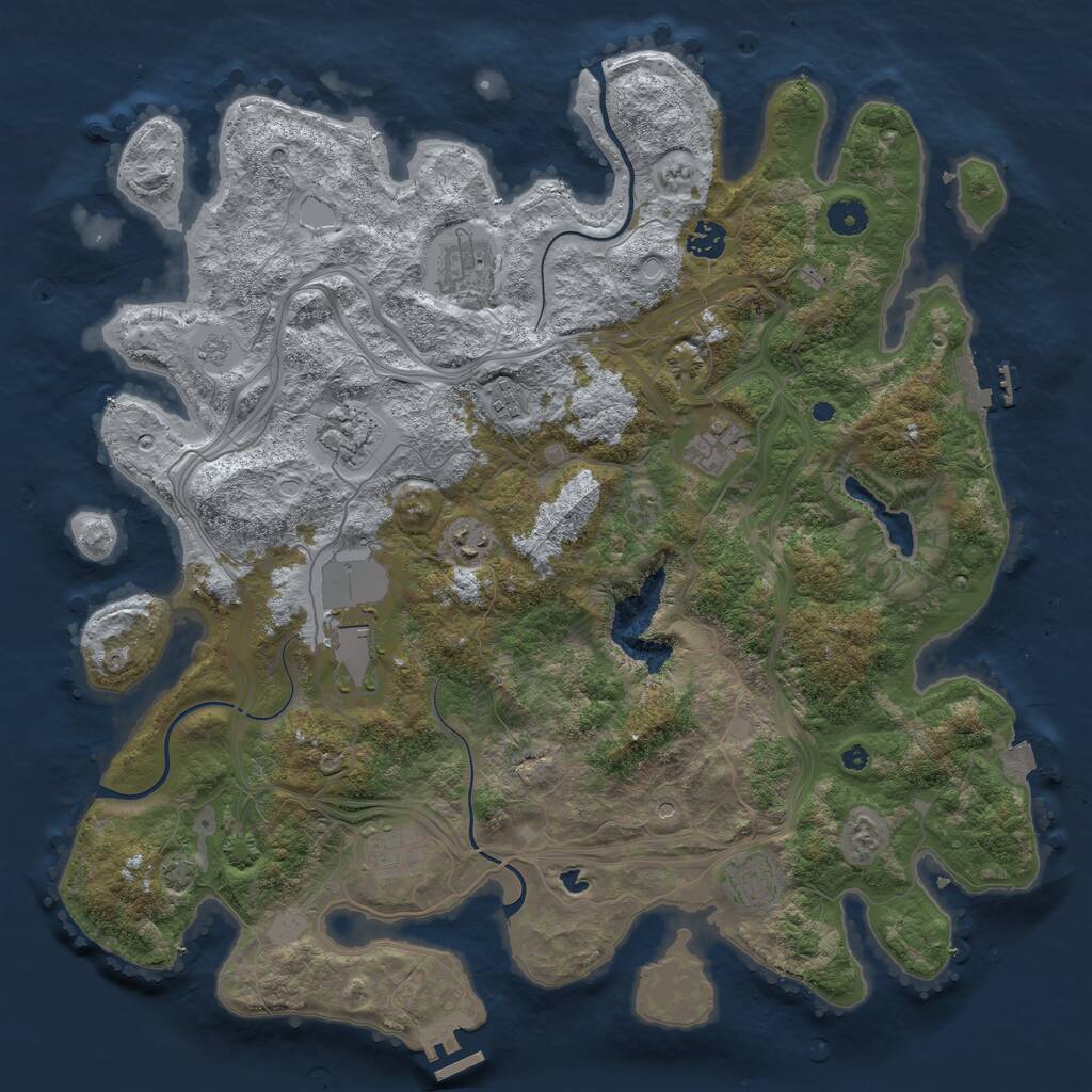 Rust Map: Procedural Map, Size: 4250, Seed: 1174413771, 15 Monuments