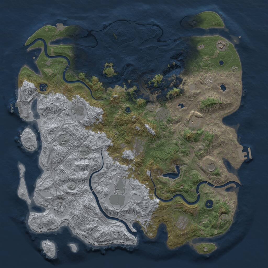 Rust Map: Procedural Map, Size: 4800, Seed: 859748862, 17 Monuments