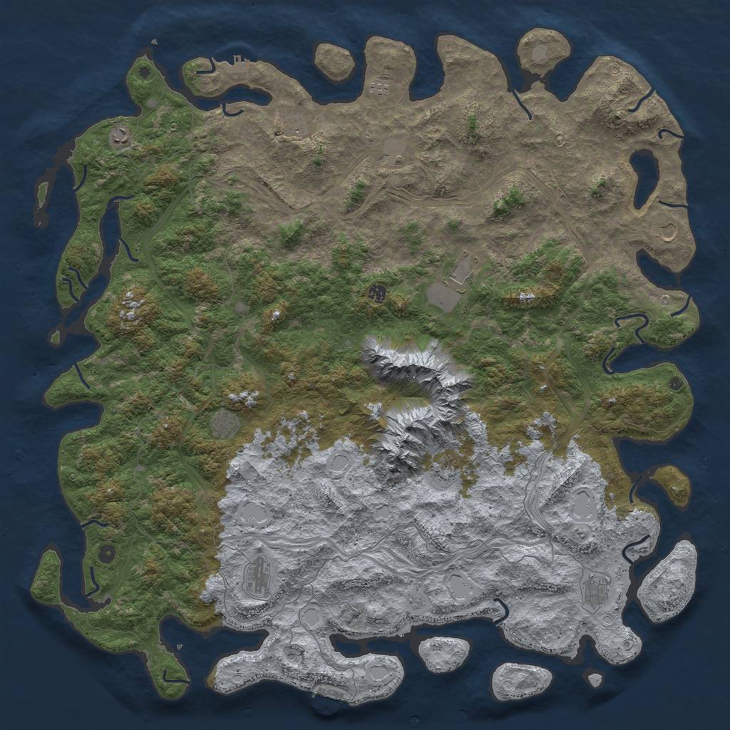 Rust Map: Procedural Map, Size: 6000, Seed: 122874692, 20 Monuments
