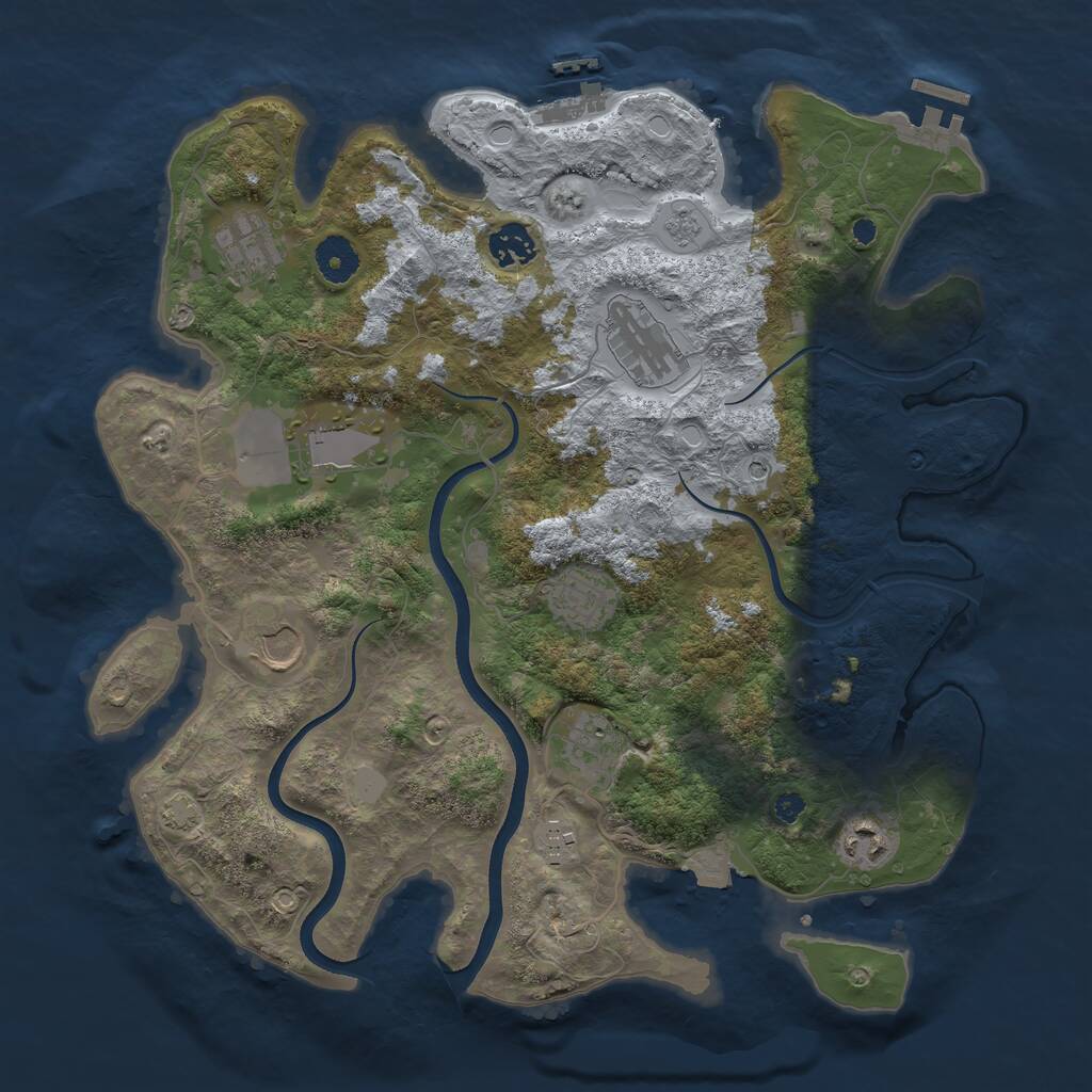 Rust Map: Procedural Map, Size: 3700, Seed: 782214873, 15 Monuments