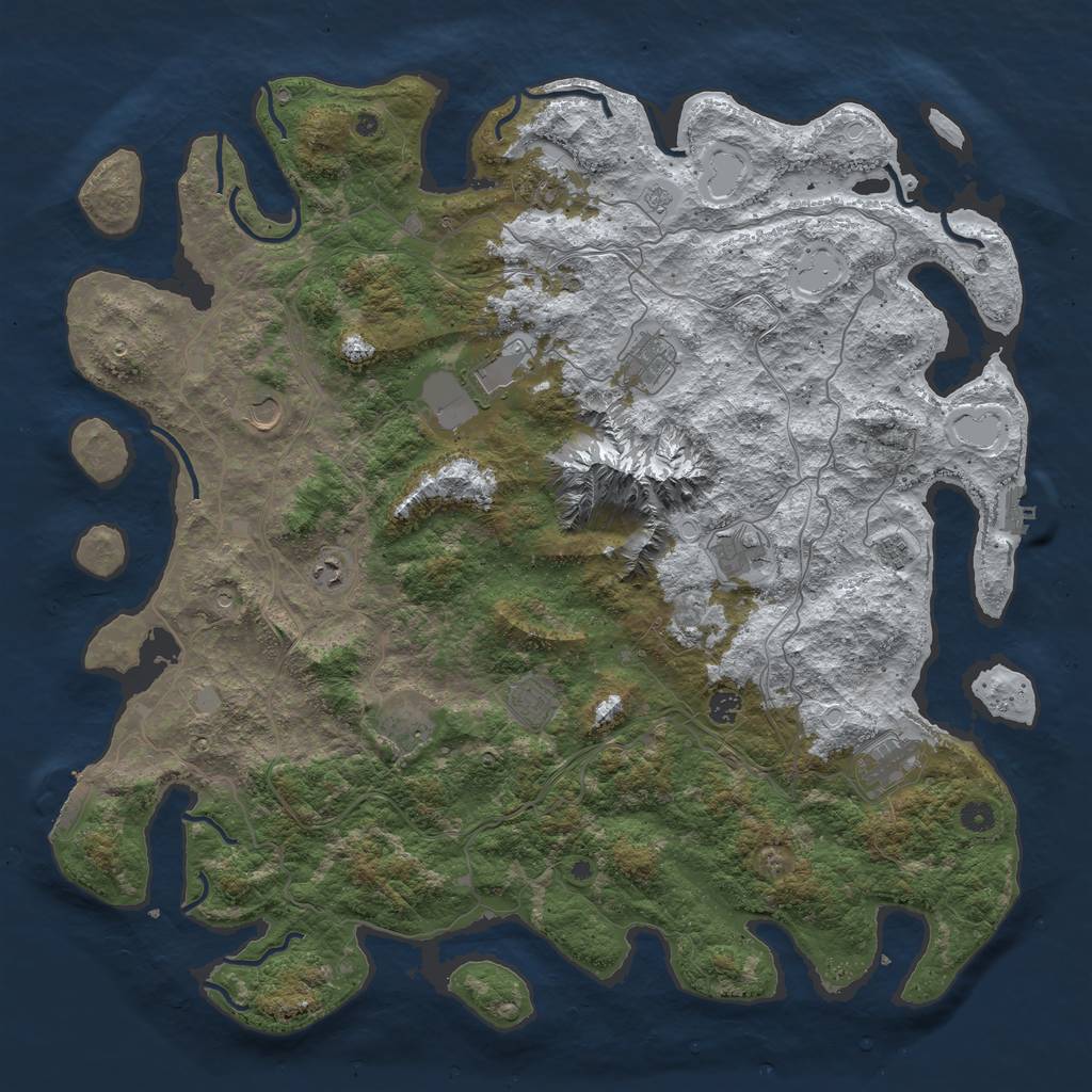 Rust Map: Procedural Map, Size: 5000, Seed: 2567653, 20 Monuments