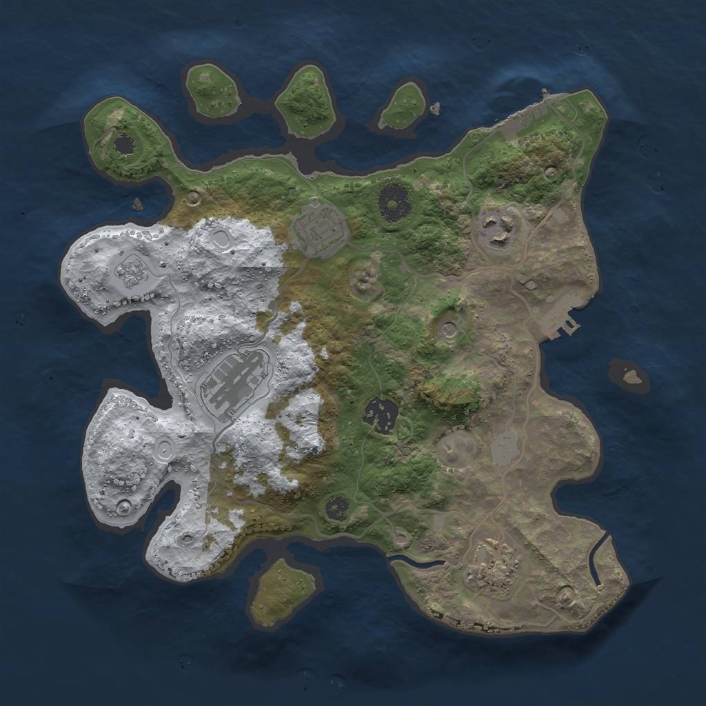 Rust Map: Procedural Map, Size: 3000, Seed: 650698596, 14 Monuments