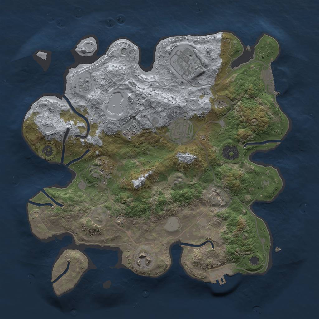 Rust Map: Procedural Map, Size: 3000, Seed: 1780780737, 14 Monuments