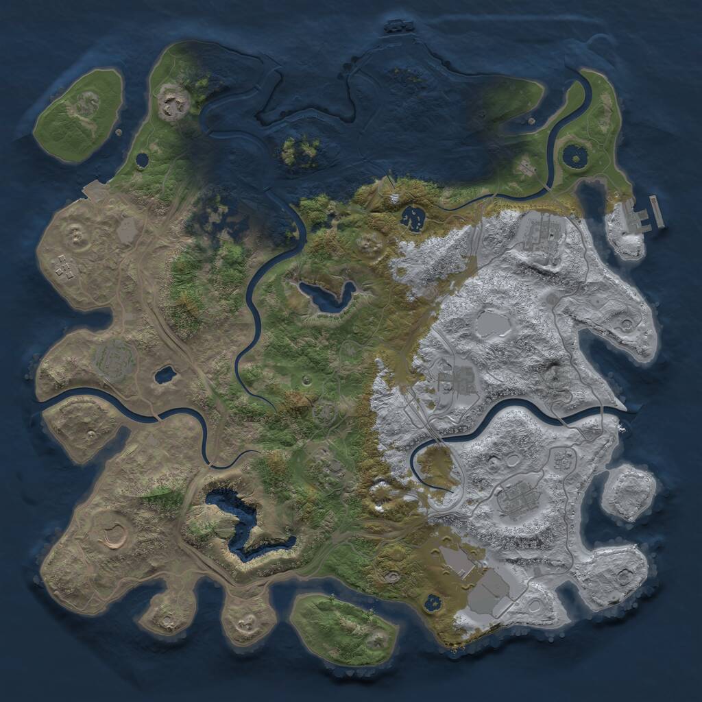 Rust Map: Procedural Map, Size: 4250, Seed: 45634, 17 Monuments