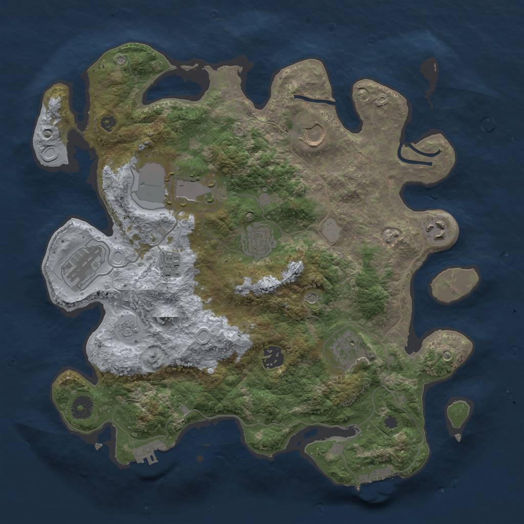 Rust Map: Procedural Map, Size: 3500, Seed: 315, 17 Monuments