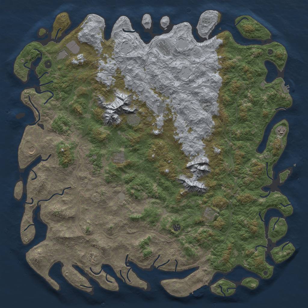 Rust Map: Procedural Map, Size: 6000, Seed: 376, 20 Monuments