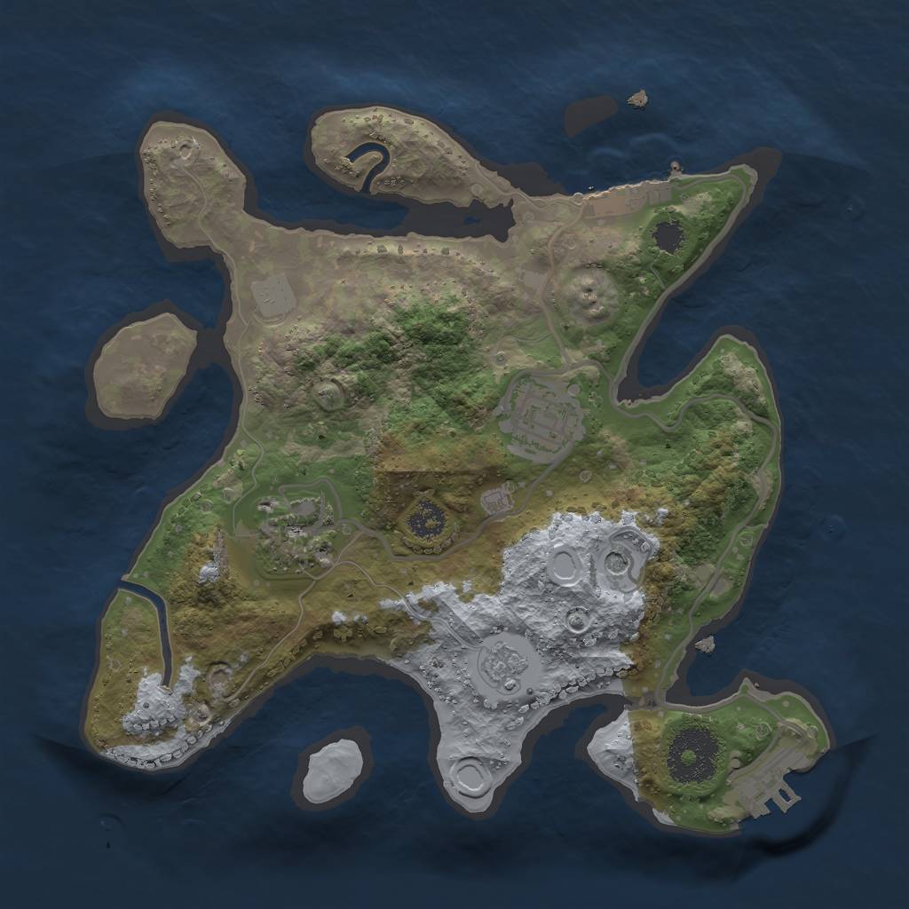 Rust Map: Procedural Map, Size: 2500, Seed: 1507657526, 11 Monuments